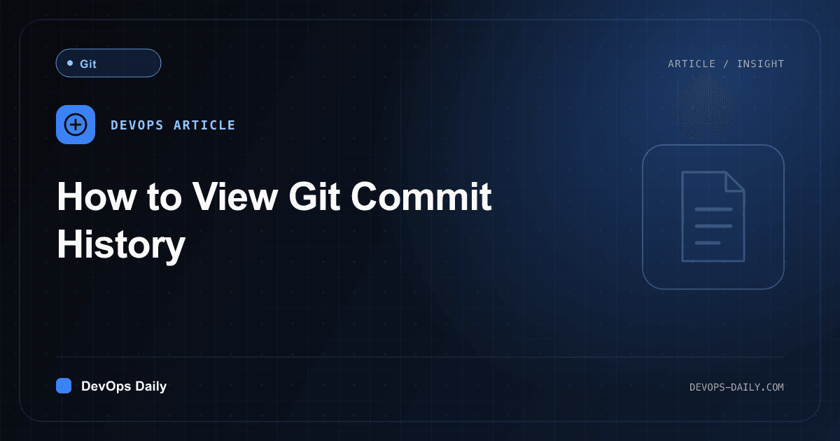 How to View Git Commit History